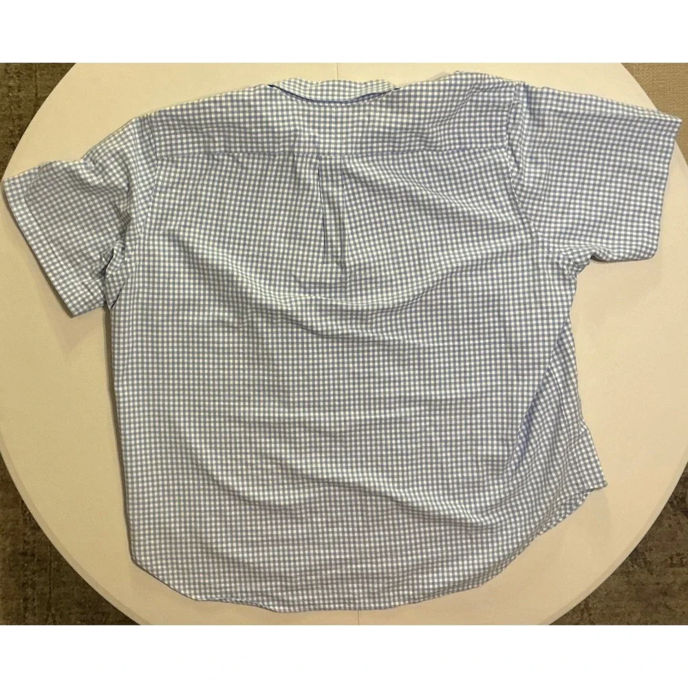 Polo Ralph Lauren Mens 3XB Gingham Short Sleeve‎ Button Down Shirt Flesh Pony